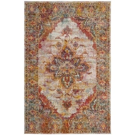 Safavieh Crystal Power Loomed Rectangle Area Rug, Cream and Rose - 5 x 8 ft. CRS508V-5